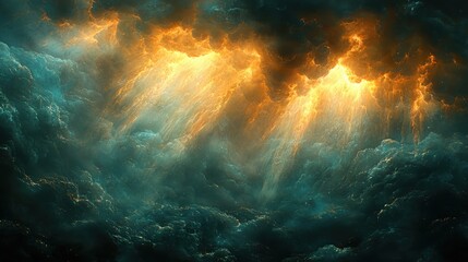 Obraz premium Mammoth storm clouds engulfing the horizon nature photography dramatic skies atmospheric landscape golden backlight breakthrough
