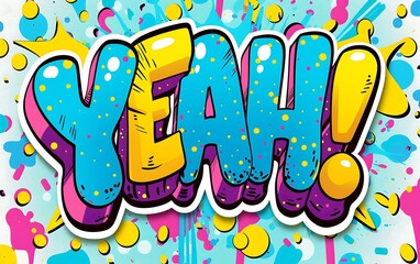 Yeah Comic book style word on white background. Vector illustration