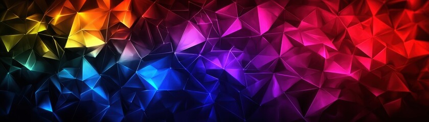 Obraz premium A vibrant abstract background with colorful geometric shapes and gradients.