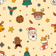 Seamless Pattern Of Merry Chistmas