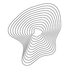 Wavy contour lines. Fluid topographic shapes. Organic terrain patterns. Natural elevation contours.