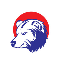 simple vector illustration of a brown bear's head facing sideways