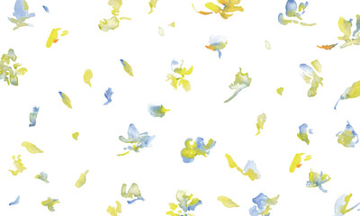 水彩画。水彩タッチの花びらのベクターイラスト背景。花の水彩イラスト。手書きのエレガントな花びら背景。Watercolor. Watercolor touch flower petals vector illustration background. Watercolor illustration of flowers. Hand drawn elegant petals background.