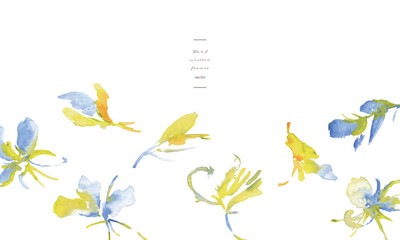 水彩画。水彩タッチの花びらのベクターイラスト背景。花の水彩イラスト。手書きのエレガントな花びら背景。Watercolor. Watercolor touch flower petals vector illustration background. Watercolor illustration of flowers. Hand drawn elegant petals background.