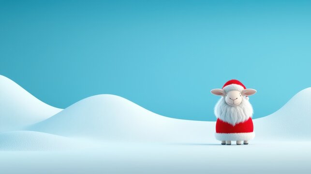 Santa sheep celebration winter wonderland digital art
