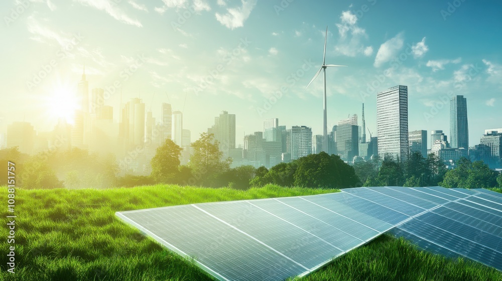 Poster A high-tech AI-driven smart grid for renewable energy integration, clean urban environment with advanced grid management and renewable energy sources monitoring, Energy style