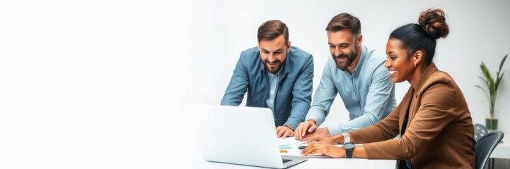 A group of individuals of different ethnicities collaborating on a marketing strategy, multicultural, marketing