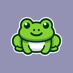 cute frog sticker fashion lifestyle trendy animal vector illustration template design