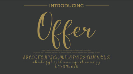 Offer Font Stylish brush painted an uppercase vector letters, alphabet, typeface