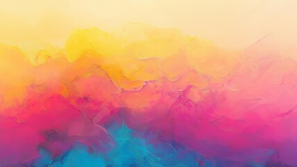 Vibrant and Colorful Gradient Transition Artwork Showcasing a Blend of Bright Hues from Warm Yellows to Cool Blues in an Abstract Style