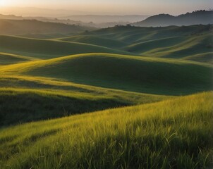 Obraz premium green field and mountains