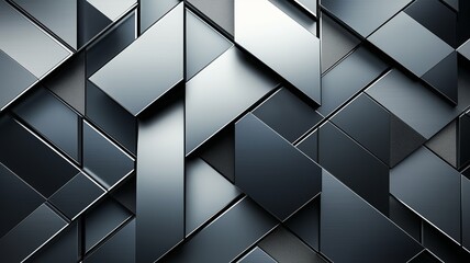 Futuristic Metallic Geometric Shapes in an Abstract Design with a Gradient Effect Showcasing Depth and Dimension for Modern Visual Projects