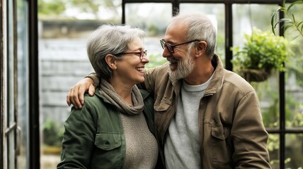 Joyful Elderly Couple Dancing Together in Their Cozy Kitchen, Sharing Laughter and Love in a Warm and Inviting Atmosphere