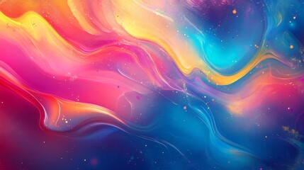 93.A bright and bold gradient mesh background with saturated colors like cyan, magenta, and bright yellow. The fluid texture creates a blurred, flowing effect, giving the design a dynamic and modern