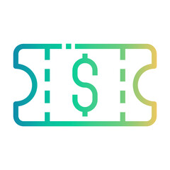 coupon Line Gradient Icon