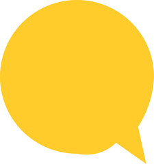Yellow Filled Speech Balloon Minimal Art