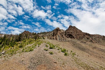 Rock View from Highway to Cody Entrance to Yellowstone National Park in Wyoming.
