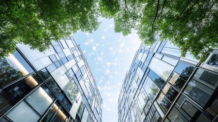 A high-tech AI-powered smart building energy efficiency system, modern office or residential building with technology for optimizing energy use and reducing consumption, Energy Efficiency style