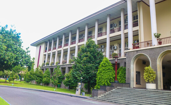 Indonesia - March 3 2024: Gadjah Mada University (UGM) rectorate building, Yogyakarta. UGM campus center building