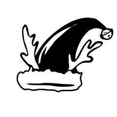 A simple, cartoon-style illustration of a Santa hat