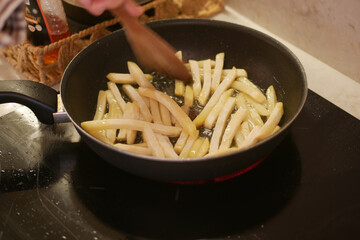 Cooking Fresh Green Beans in a Pan A delightful and healthy vegetable dish to prepare