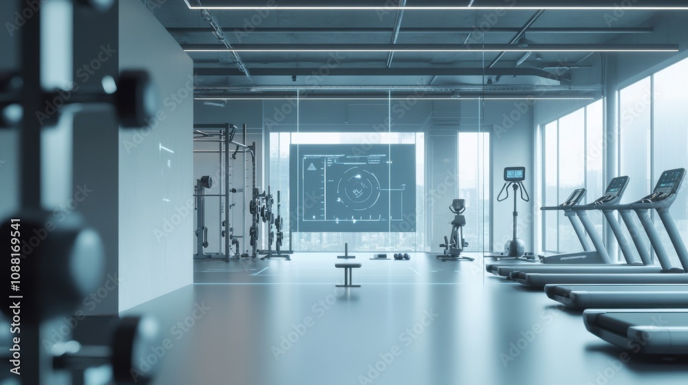 Leinwandbilder a high-tech ai-powered smart health monitoring system for fitness, modern gym environment with integ
