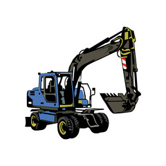 Excavator vehicle design PNG