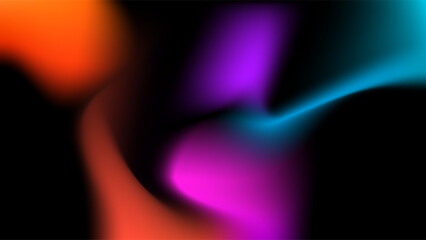 ABSTRACT DARK BACKGROUND ELEGANT GRADIENT MESH BLUE ORANGE PURPLE PINK SMOOTH COLOR DESIGN VECTOR TEMPLATE GOOD FOR MODERN WEBSITE, WALLPAPER, COVER DESIGN 