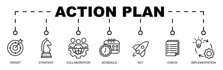 Obraz premium Action Plan Banner