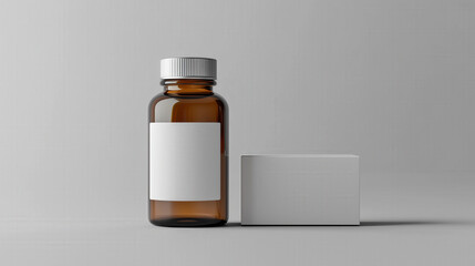 A single brown glass bottle with a silver lid