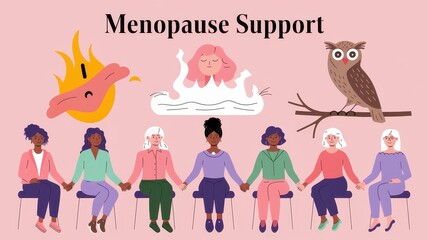 Obraz premium Concept of Menopause Support , Diverse Women Coming Together to Support Each Other During Menopausal Transition
