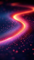 Obraz premium Abstract glowing lines with dots creating a vibrant digital landscape.