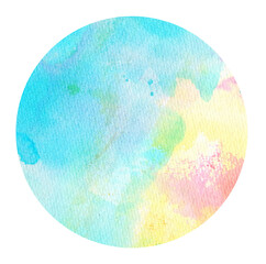 Watercolor hand painted circles texture. Watercolour circle elements for design.