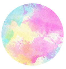 Watercolor hand painted circles texture. Watercolour circle elements for design.