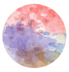 Watercolor hand painted circles texture. Watercolour circle elements for design.