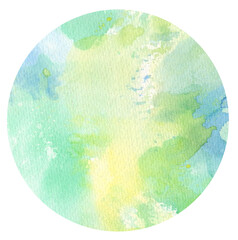 Watercolor hand painted circles texture. Watercolour circle elements for design.