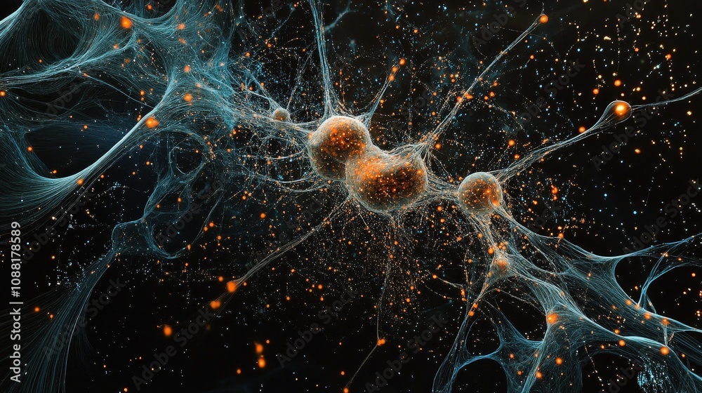 Aufkleber a flow of data through a neural network, highlighting the transformation from basic inputs to sophis