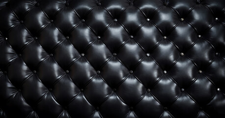  Classic black leather texture with a tufted pattern, creating an elegant and luxurious background. Ideal for furniture, fashion, or interior design projects.