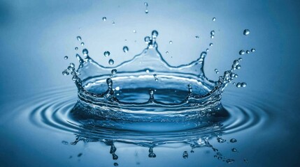 Dynamic splash of water captured in mid-air with droplets scattering beautifully against a clean background.