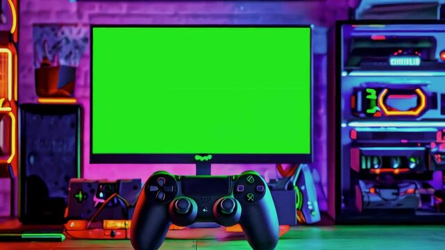 Gaming Setup with Green Screen:  Perfect for Streamers & Editors
