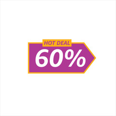 Up to 60 percent Off Big Sale Purple and Yellow Label