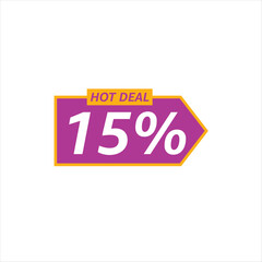 Hot Deal 50 percent Off Label in Purple and Yellow for Flash Sales