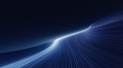 A symmetrical blue background with speed lines, light blue and black gradient colors, a white curved straight road, minimalist style, high resolution, and a dynamic technological atmosphere.