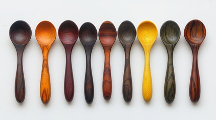 Hand-Carved Spoons with Elegant Wood Grain