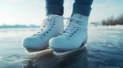 Ice Skating on a Frozen Lake