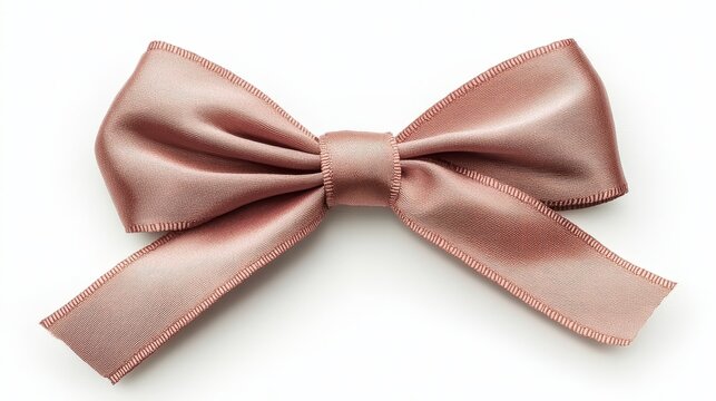 Elegant thin satin ribbon bow illustration with whimsical design, isolated on white background, symbolizing celebration, gift wrapping, decoration, and festive charm in minimalistic style.