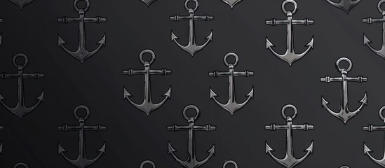 Seamless sea anchor vector pattern