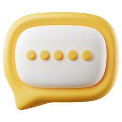 3D A yellow and white cartoonish shaped object with five dots on it isolated on transparent or white background, png