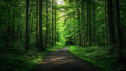 Obraz premium Forest path sunlight trees nature