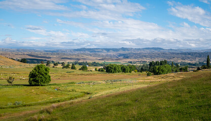 Beautiful mountain landscape sun and shadows landscape new zealand